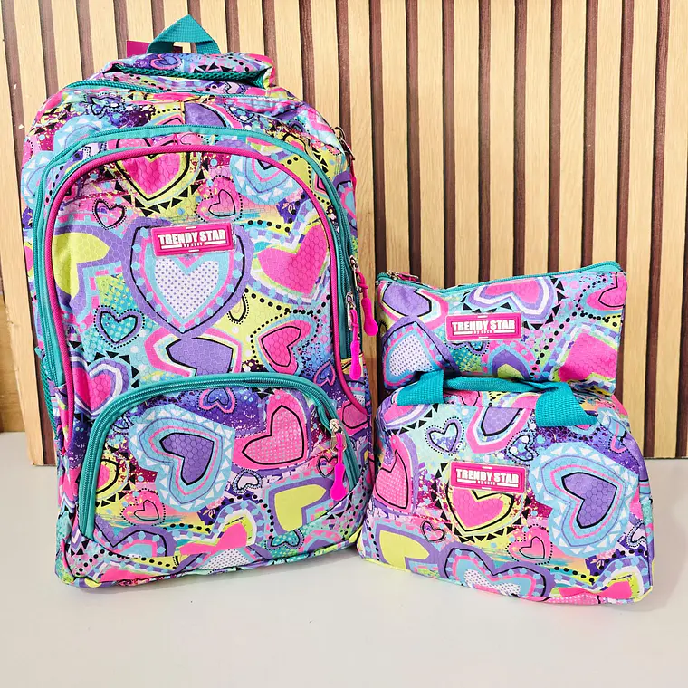 COMBO MOCHILA TRENDY JUVENIL VARIOS DISEÑOS MOELO# 2024 (varios) 4