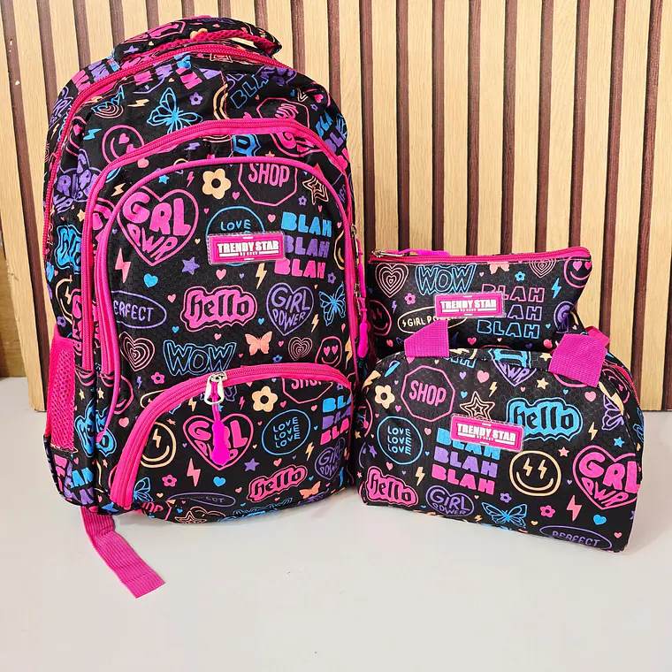 COMBO MOCHILA TRENDY JUVENIL VARIOS DISEÑOS MOELO# 2024 (varios) 10