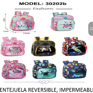 MOCHILA KINDER LENTEJUELAS  REVERSIBLE TRENDY STAR MOD# 30202a ó 30202b