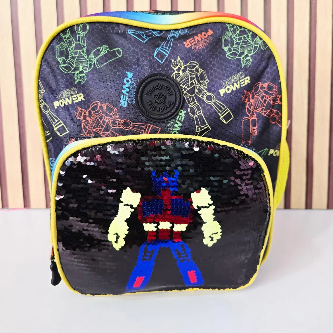 MOCHILA KINDER LENTEJUELAS  REVERSIBLE TRENDY STAR MOD# 30202a ó 30202b 13
