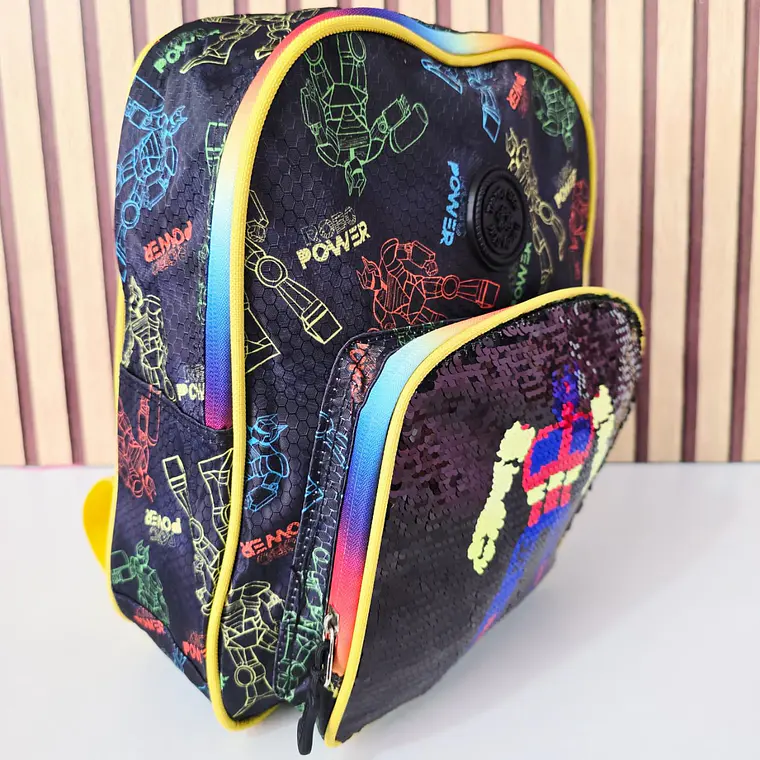 MOCHILA KINDER LENTEJUELAS  REVERSIBLE TRENDY STAR MOD# 30202a ó 30202b 14