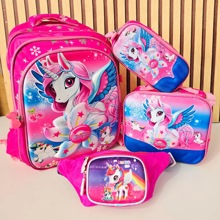COMBO MOCHILA DE 4PZ PRIMARIA CON LUZ Y MUSICA DISNEY MOD# CAR4-03 4