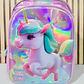 MOCHILA PRIMARIA OCON LUZ ORIGINAL X-GEAR  UNICORNIO  MOD# FX619 - Miniatura 1