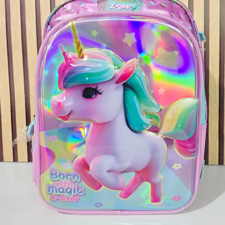 MOCHILA PRIMARIA OCON LUZ ORIGINAL X-GEAR  UNICORNIO  MOD# FX619 4