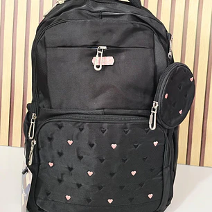 MOCHILA ORIGINAL X-GEAR JUVENIL  CORAZONCITOS CON MONEDERO MOD# XF775