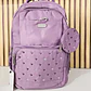 MOCHILA ORIGINAL X-GEAR JUVENIL  CORAZONCITOS CON MONEDERO MOD# XF775 - Miniatura 3