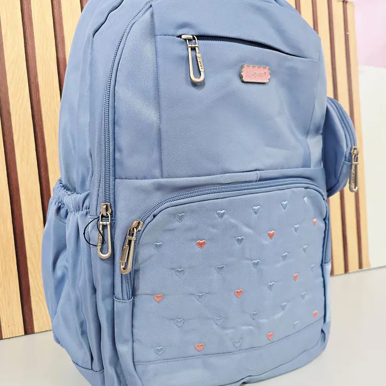 MOCHILA ORIGINAL X-GEAR JUVENIL  CORAZONCITOS CON MONEDERO MOD# XF775 5