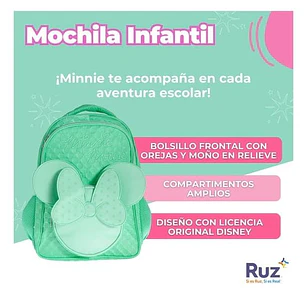 MOCHILA PRIMARIA ORIGINAL MINNIE VERDE    RUZ  MOD# 182292