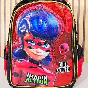 MOCHILA ORIGINAL LADY BUG  CON SONIDO Y LUZ FOTORAMA PRIMARIA MOD# LB016A34BP