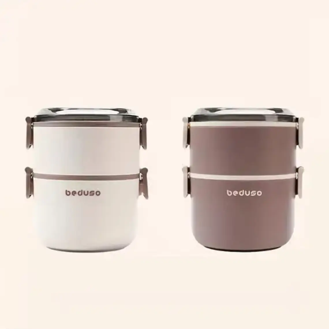 TUPPER TÉRMICO REDONDO ACERO INOXIDABLE 2 NIVELES  BEDUSO MOD# 1268 2