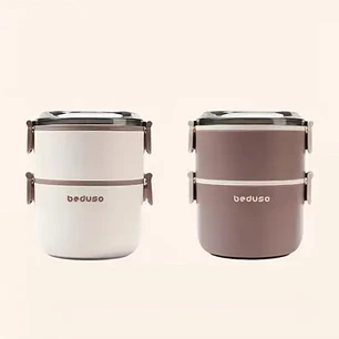 TUPPER TÉRMICO REDONDO ACERO INOXIDABLE 2 NIVELES  BEDUSO MOD# 1268