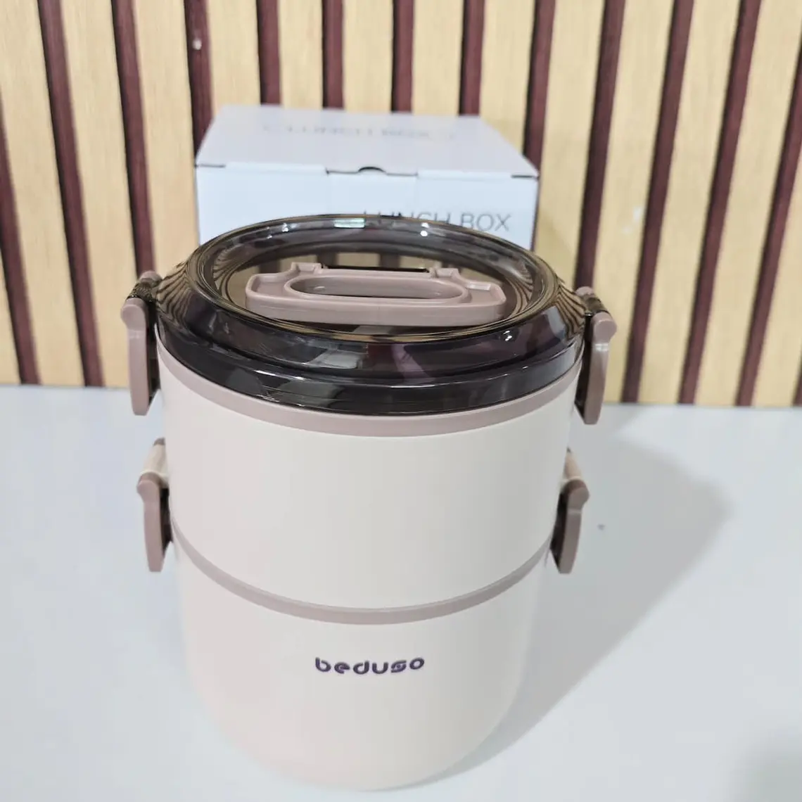 TUPPER TÉRMICO REDONDO ACERO INOXIDABLE 2 NIVELES  BEDUSO MOD# 1268 4
