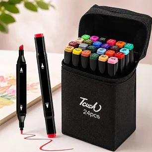 SET DE 24 PLUMONES TOUCH DOBLE PUNTA MOD# CL-24P✨