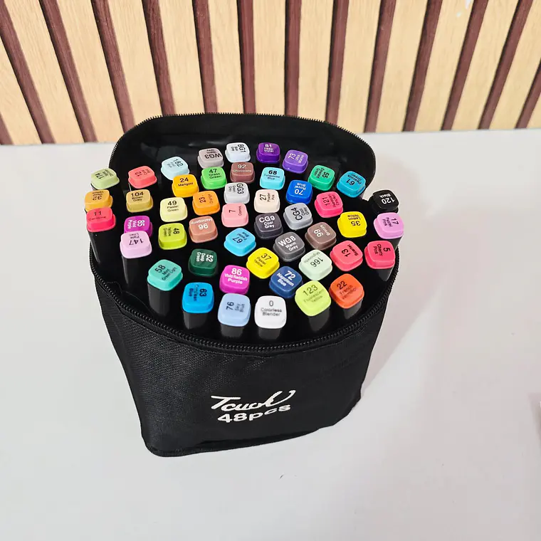 SET DE 48 PLUMONES TOUCH DOBLE PUNTA MOD# CL-48P✨ 3
