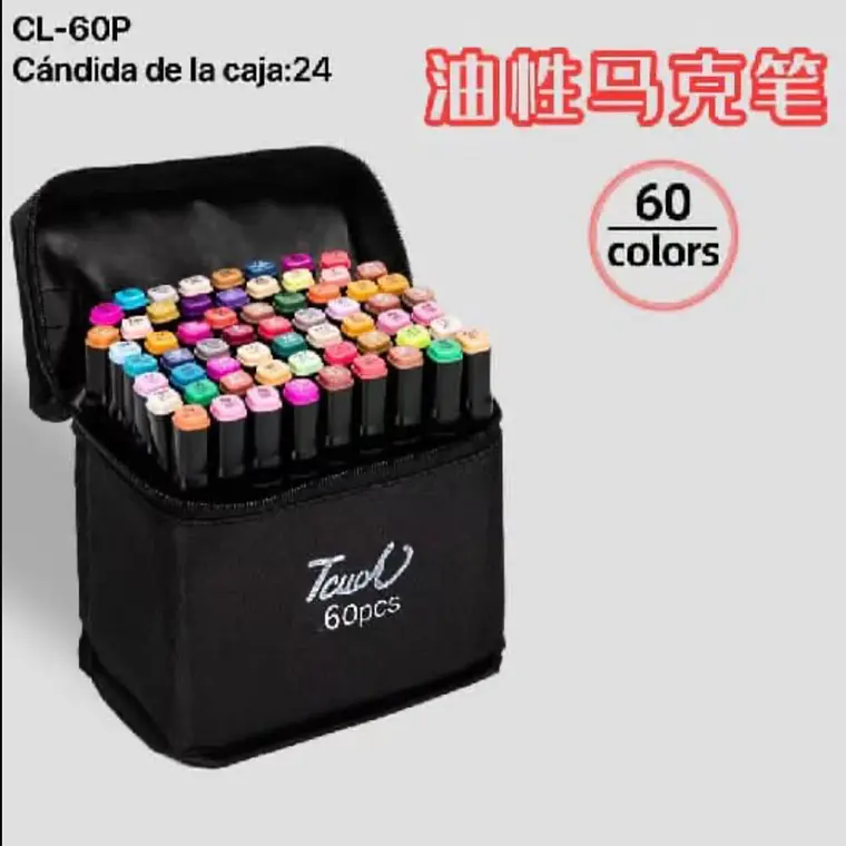 SET DE 60 PLUMONES TOUCH DOBLE PUNTA MOD# CL-60P✨ 1