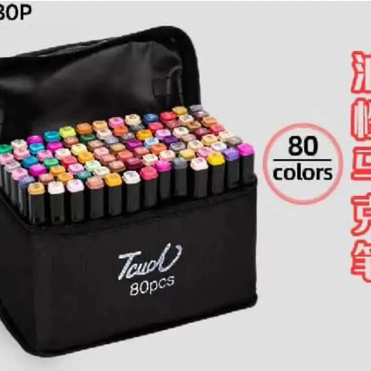 SET DE 80 PLUMONES TOUCH DOBLE PUNTA MOD# CL-80P✨ 1