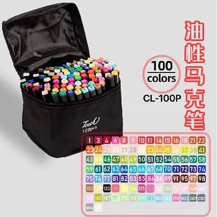 SET DE 100 PLUMONES TOUCH DOBLE PUNTA MOD# CL-100P✨