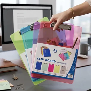 TABLA CON ABRAZADERA COLORES TRANSPARENTE MOD# SN-010J
