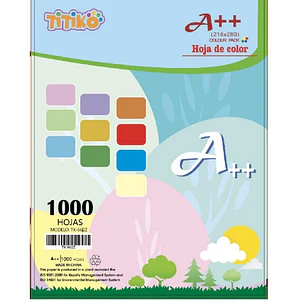 PAQUETE DE MIL HOJAS DE COLORES PASTEL A4 MOD# TK-662Z-