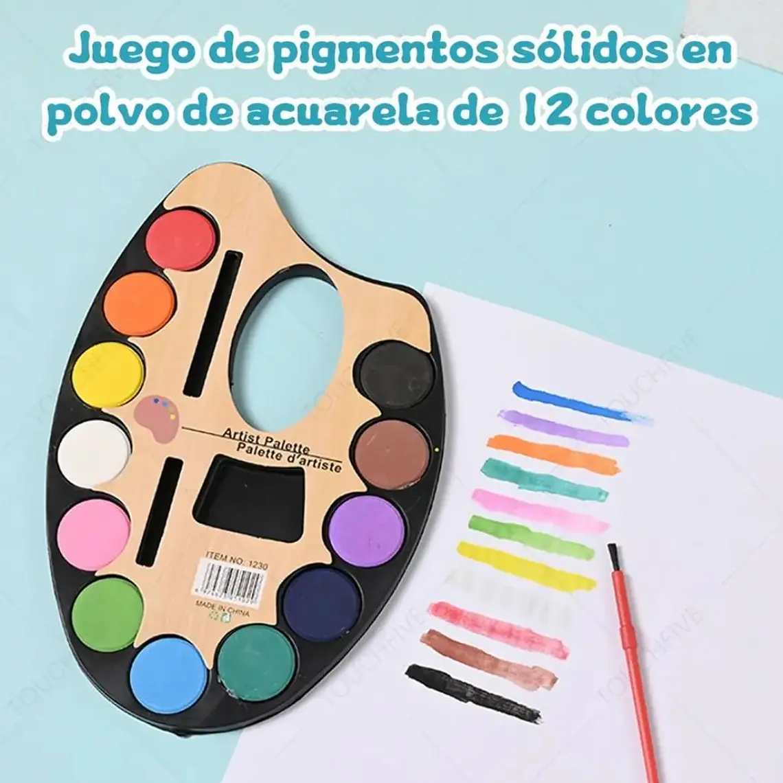 🎨PALETA DE ACUARELA 12 COLORES MOD# B-9005YH 4