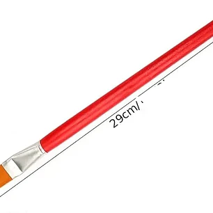 SET DE 12 PINCELES ROJOS PLANOS DIF TAMAÑOS MOD# B-9017YH- COPIAR