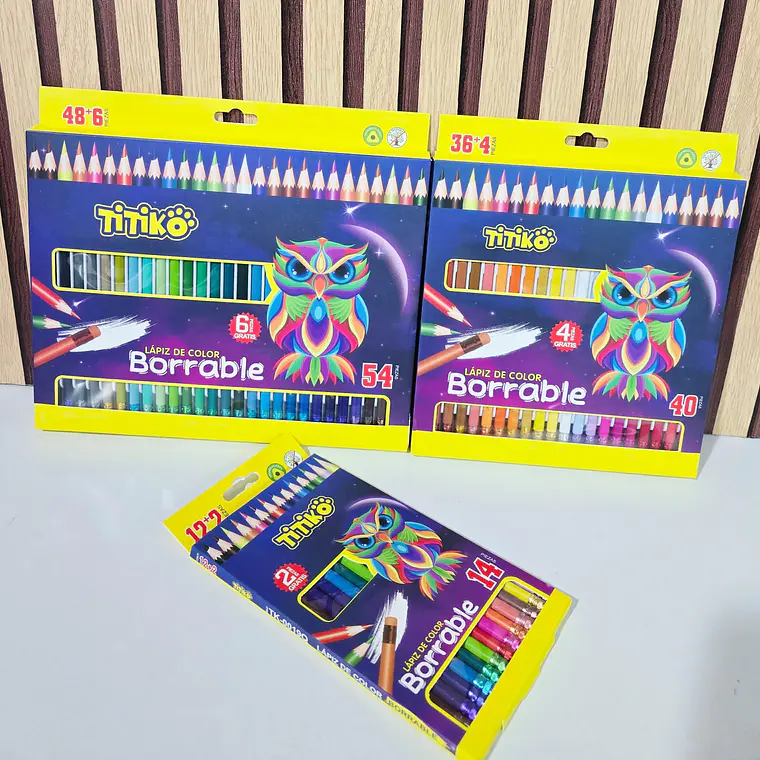 COLORES BORRABLES BUHO TITIKÖ MOD# TK-0019Q, 21Q, 22Q 1