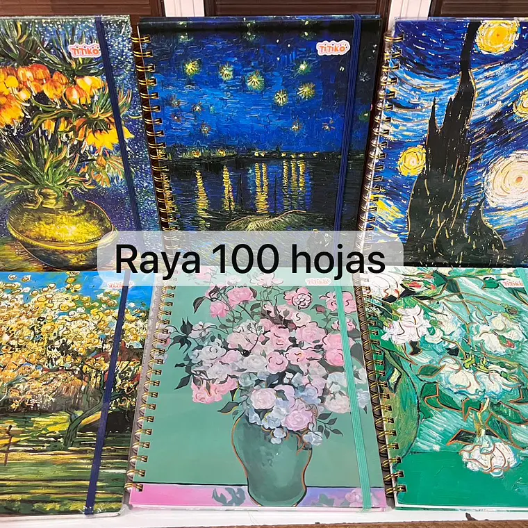 (RAYAS) LIBRETA PROFESIONAL VANGOGH 100 HOJAS PASTA DURA  TITIKO MOD # TK-0138BJ 1