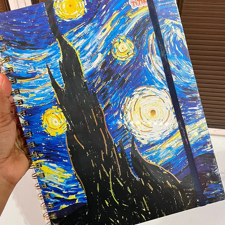 (RAYAS) LIBRETA PROFESIONAL VANGOGH 100 HOJAS PASTA DURA  TITIKO MOD # TK-0138BJ 7