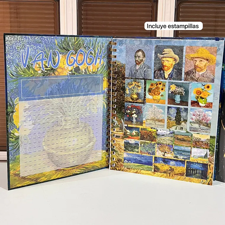 (RAYAS) LIBRETA PROFESIONAL VANGOGH 100 HOJAS PASTA DURA  TITIKO MOD # TK-0138BJ 9