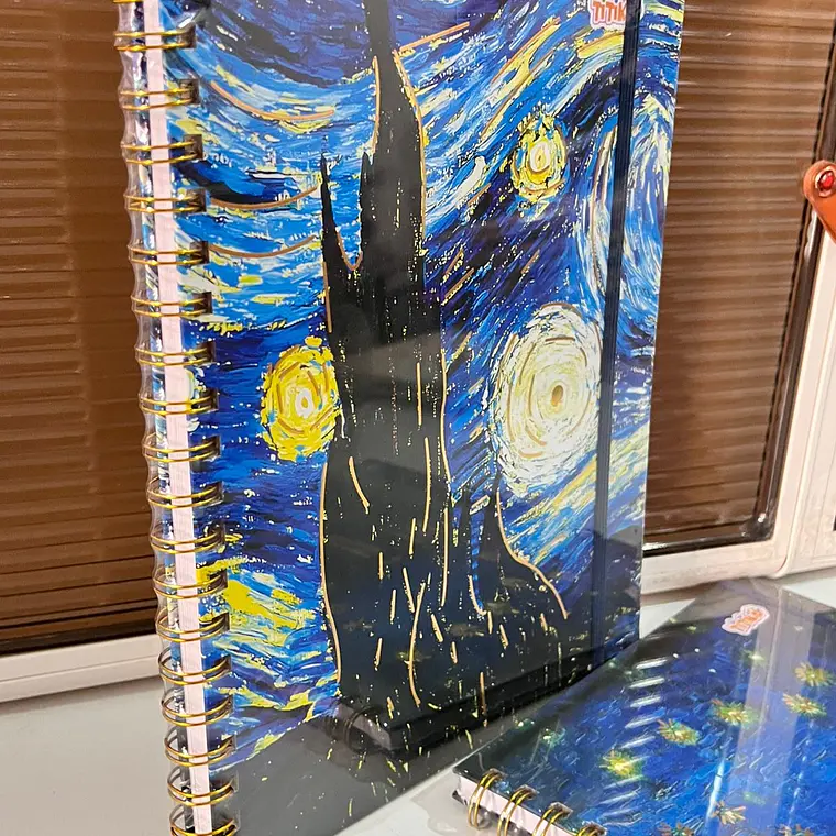 (RAYAS) LIBRETA PROFESIONAL VANGOGH 100 HOJAS PASTA DURA  TITIKO MOD # TK-0138BJ 10