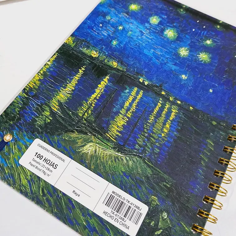 (RAYAS) LIBRETA PROFESIONAL VANGOGH 100 HOJAS PASTA DURA  TITIKO MOD # TK-0138BJ 13