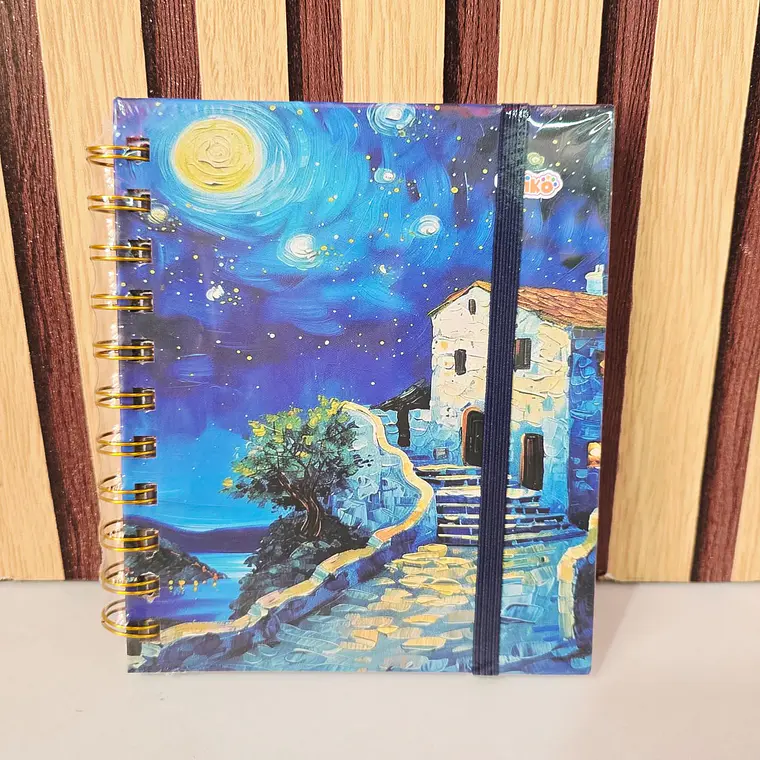 (RAYAS) LIBRETA PEQUEÑA CON 100 HOJAS DISEÑO VANGOGH MOD# TK-0159BJ 4