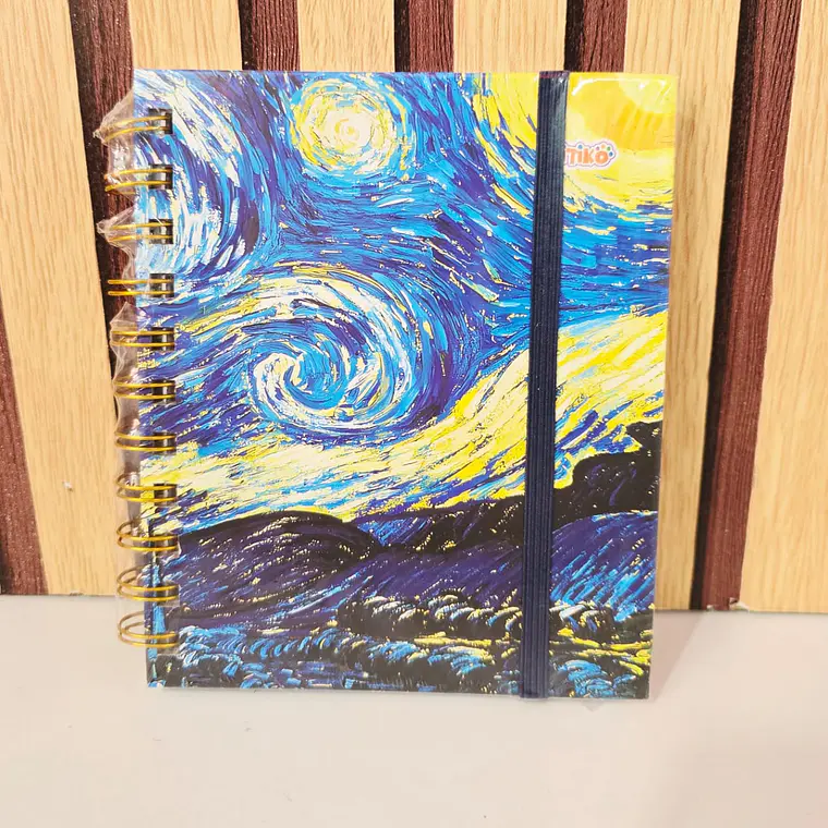 (RAYAS) LIBRETA PEQUEÑA CON 100 HOJAS DISEÑO VANGOGH MOD# TK-0159BJ 5