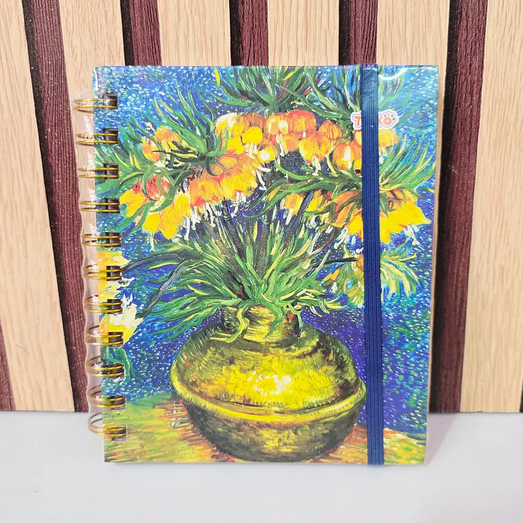 (CUADROS) LIBRETA PEQUEÑA CON 100 HOJAS DISEÑO VANGOGH MOD# TK-0161BJ 4