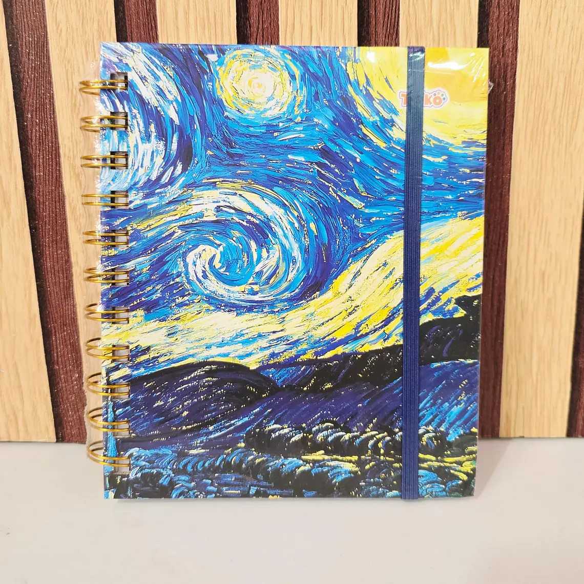 (CUADROS) LIBRETA PEQUEÑA CON 100 HOJAS DISEÑO VANGOGH MOD# TK-0161BJ 5