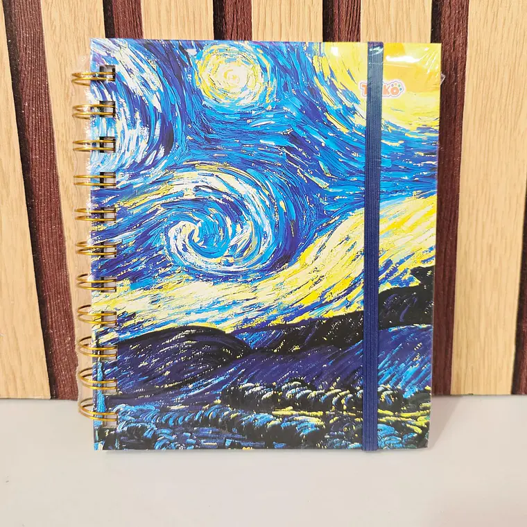 (CUADROS) LIBRETA PEQUEÑA CON 100 HOJAS DISEÑO VANGOGH MOD# TK-0161BJ 5