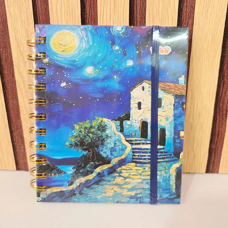 (CUADROS) LIBRETA PEQUEÑA CON 100 HOJAS DISEÑO VANGOGH MOD# TK-0161BJ 6