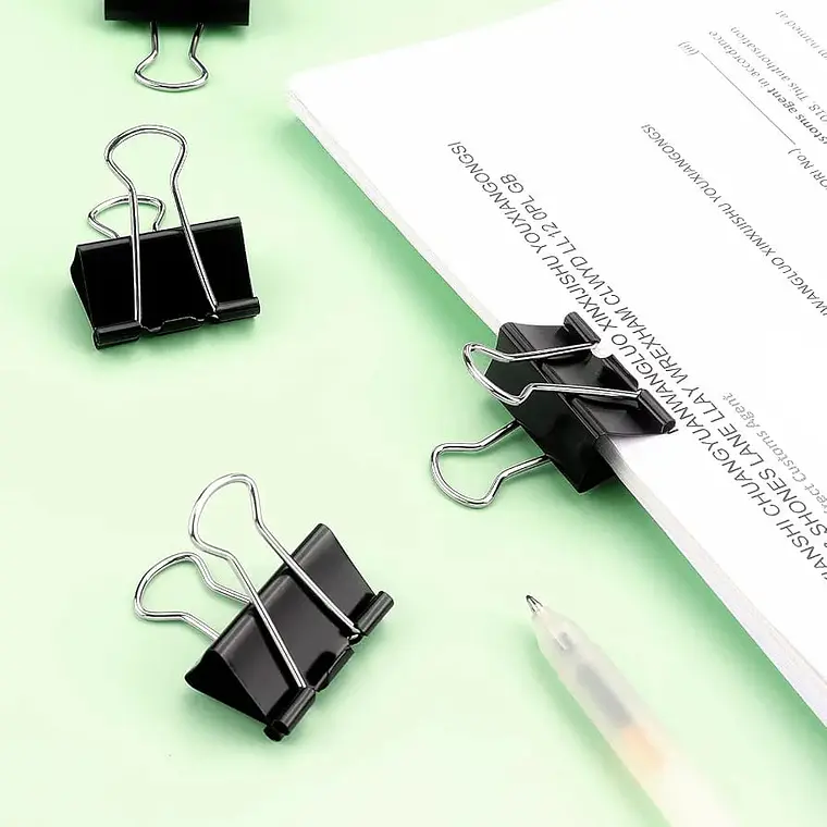 CAJITA CON 12 BINDER CLIPS PARA CARPETA MOD# WJ-100-19, 15, 32 📂 2