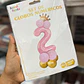 SET DE GLOBOS COLOR ROSA CON GLOBOS Y  CORONITA  MOD# 62017-62026👑 - Miniatura 5