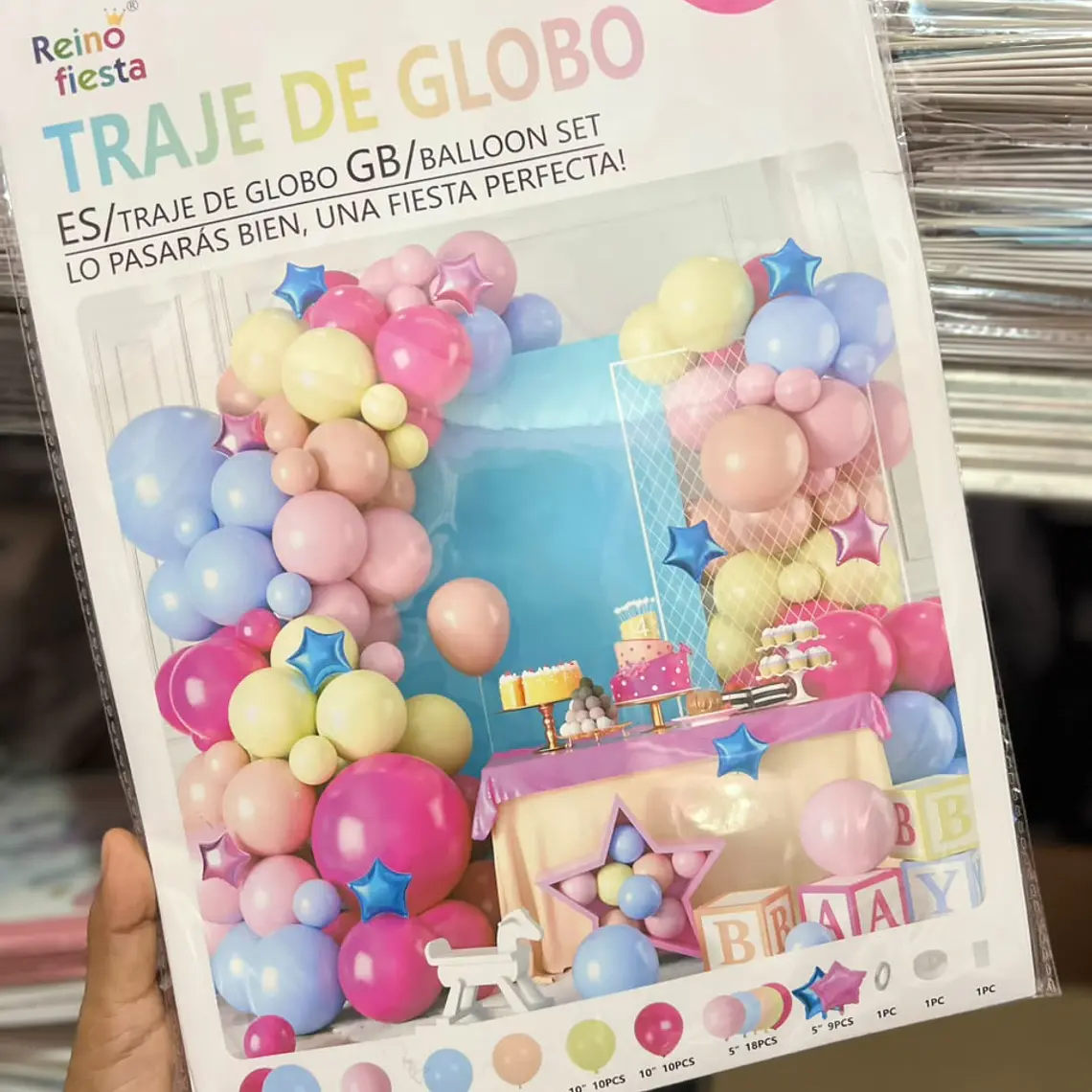 SET DE GLOBOS Y ESTRELLAS 82PZ MOD#61686 1