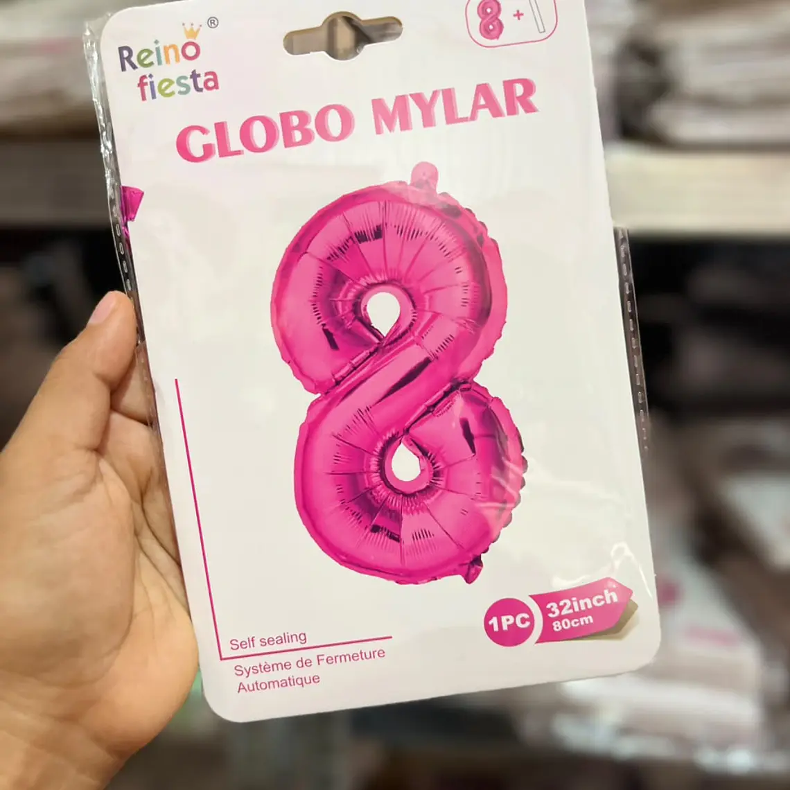 GLOBO COLOR METÁLICO FIUSHA DE MYLAR/80CM MOD# 52215-52224 10