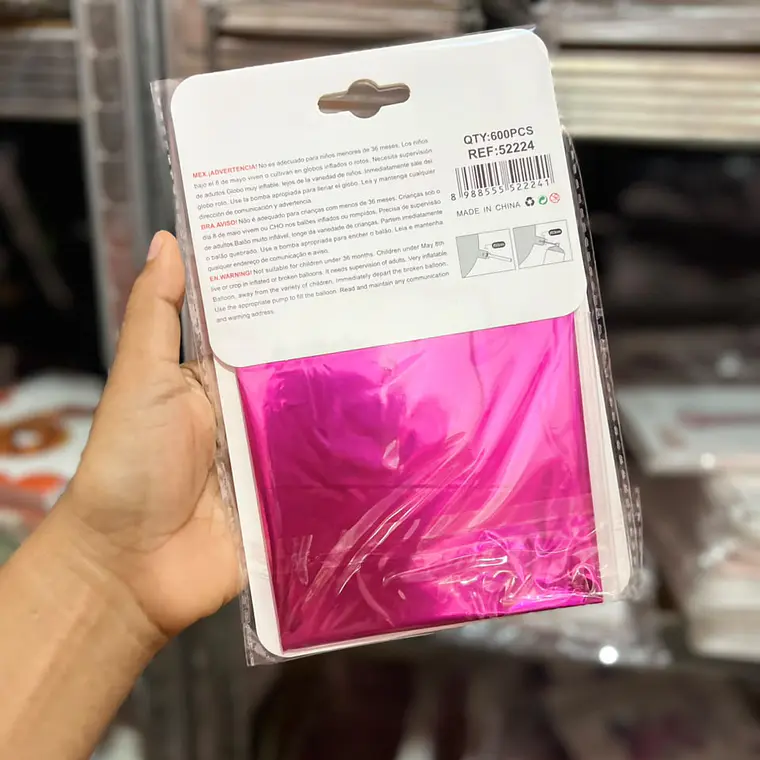 GLOBO COLOR METÁLICO FIUSHA DE MYLAR/80CM MOD# 52215-52224 12