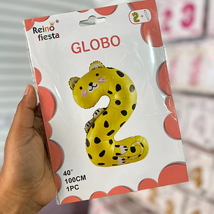 GLOBO NÚMERO DISEÑO ANIMALITOS 40