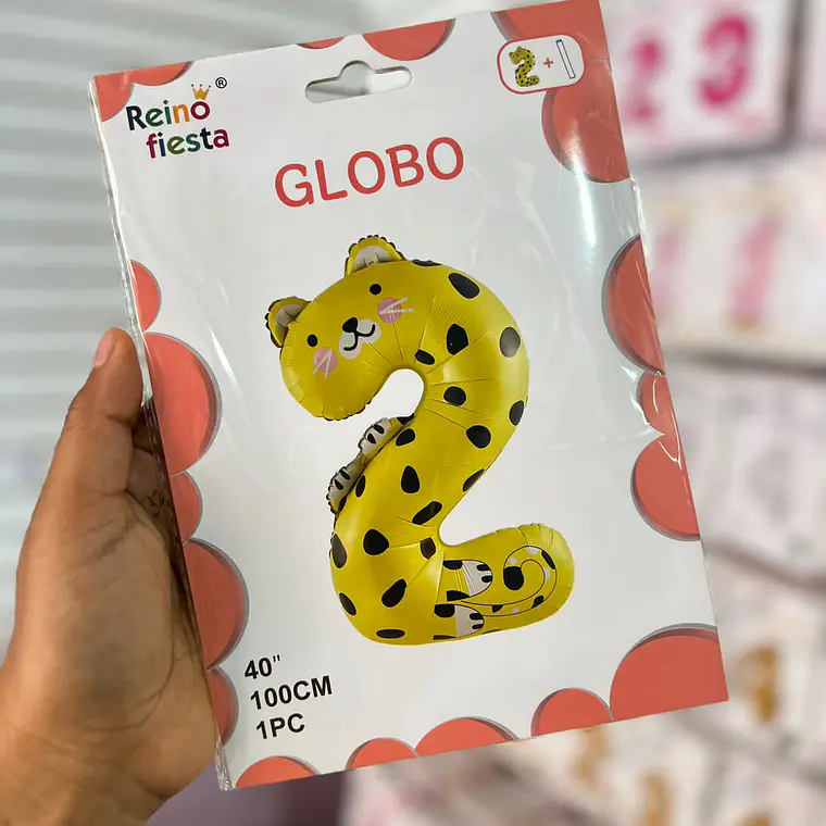 GLOBO NÚMERO DISEÑO ANIMALITOS 40