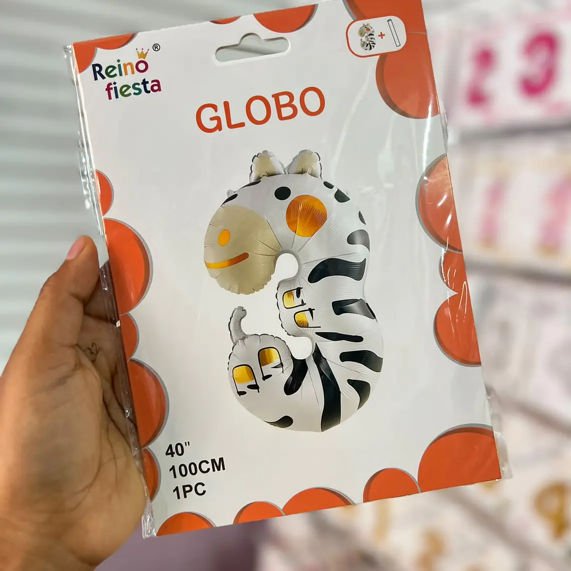 GLOBO NÚMERO DISEÑO ANIMALITOS 40