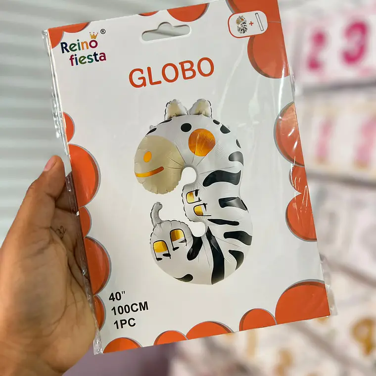 GLOBO NÚMERO DISEÑO ANIMALITOS 40