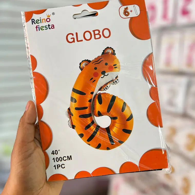 GLOBO NÚMERO DISEÑO ANIMALITOS 40