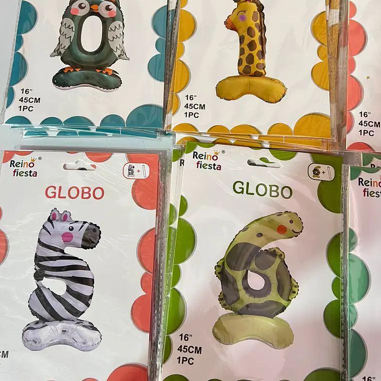 GLOBO NÚMERO ANIMALES 16