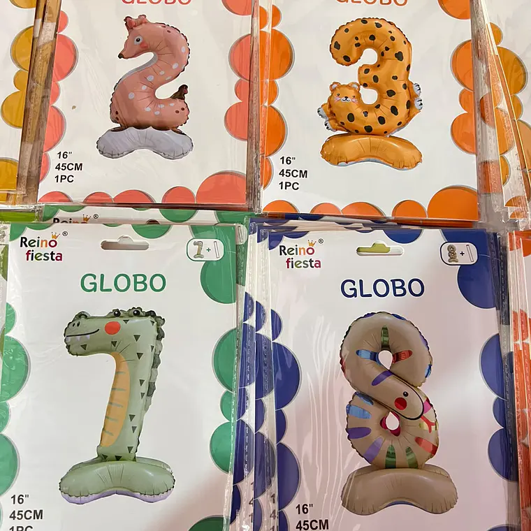 GLOBO NÚMERO ANIMALES 16