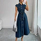 VESTIDO LARGO AZUL/MEZCLILLA TALLA GRANDE - Miniatura 3